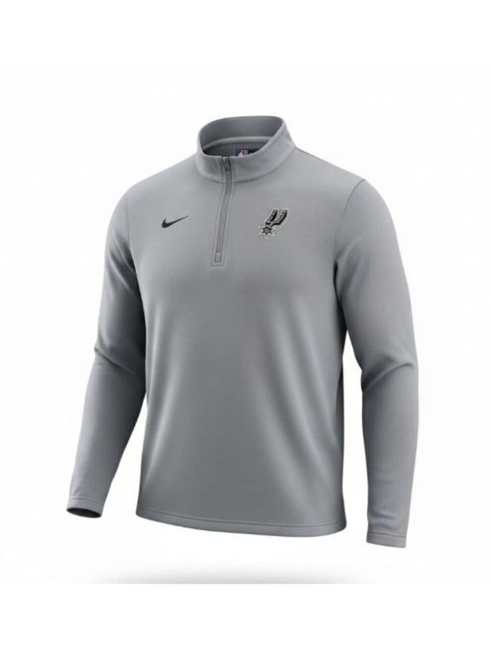 Nike San Antonio Spurs Half Zip Pullover Shirt Gray Mens Size L Engineered NBA